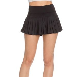 Gold Hinge Black Pleated Tennis Skirt - Size XL